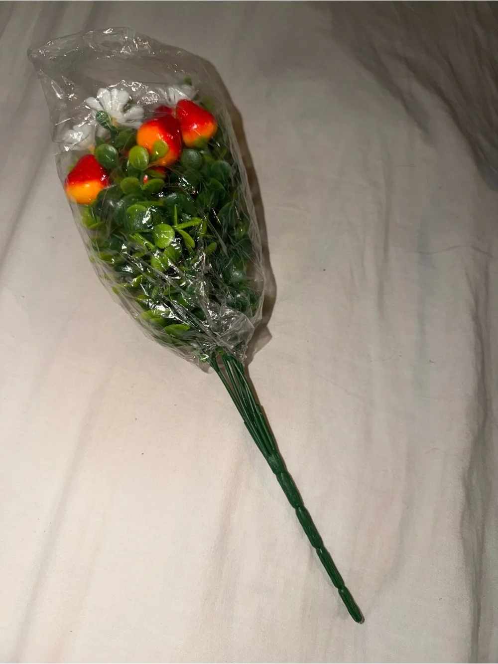Artificial Red Strawberry & White Daisy Bouquet - Home Accents